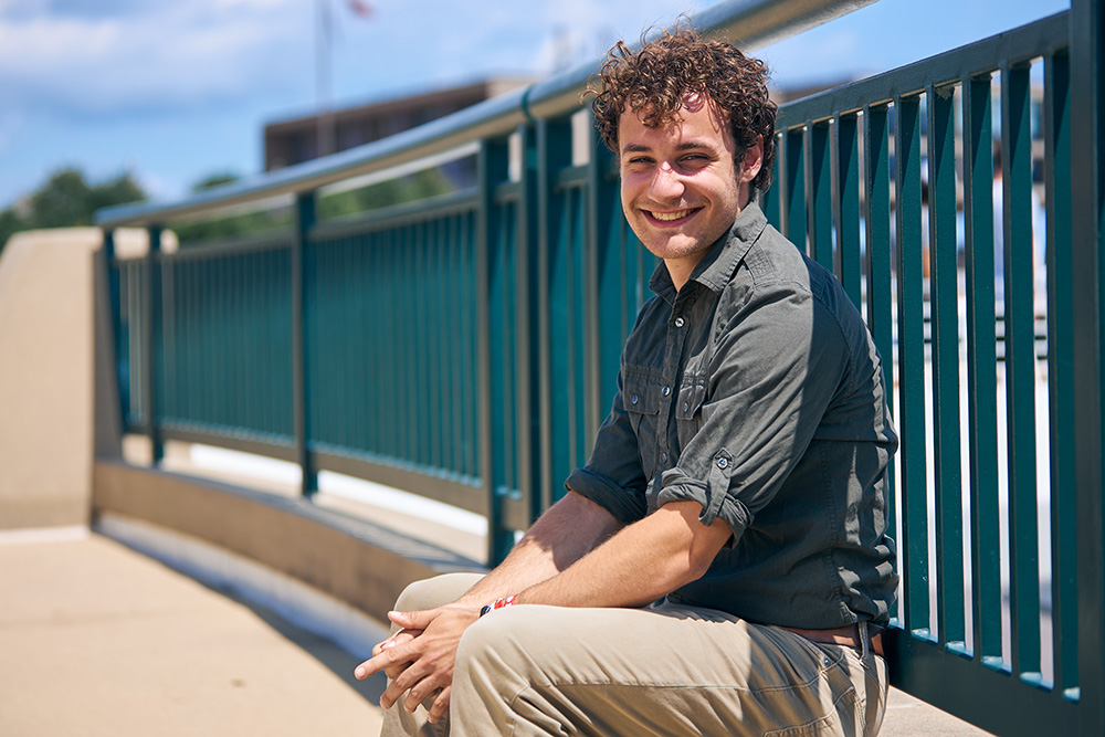 a person sitting on a bench