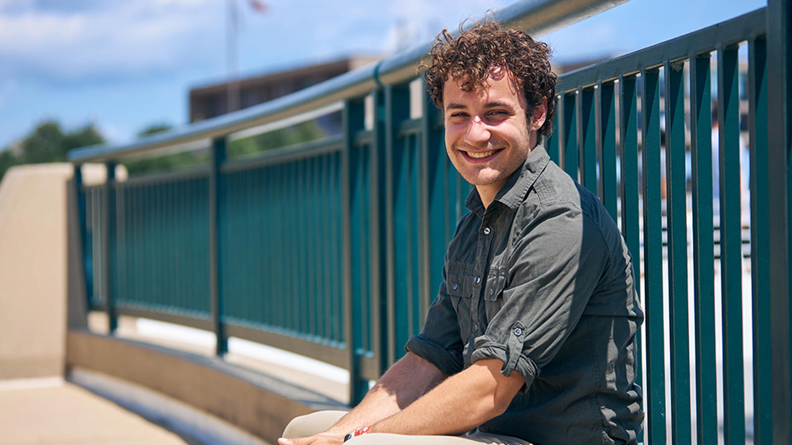 a person sitting on a bench