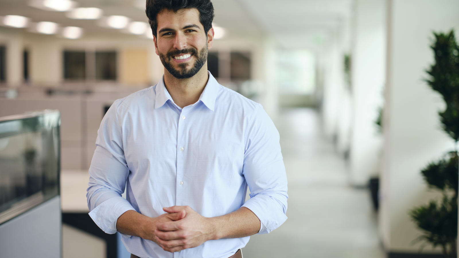 a person smiling at camera