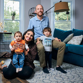 a family posing for a picture